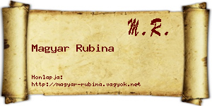 Magyar Rubina névjegykártya